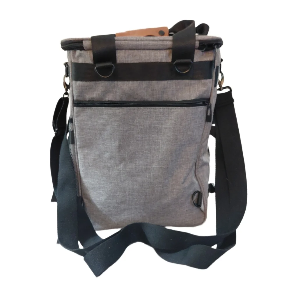 Gray and Black Pet Carrier Dog Park Picnic Travel Bag